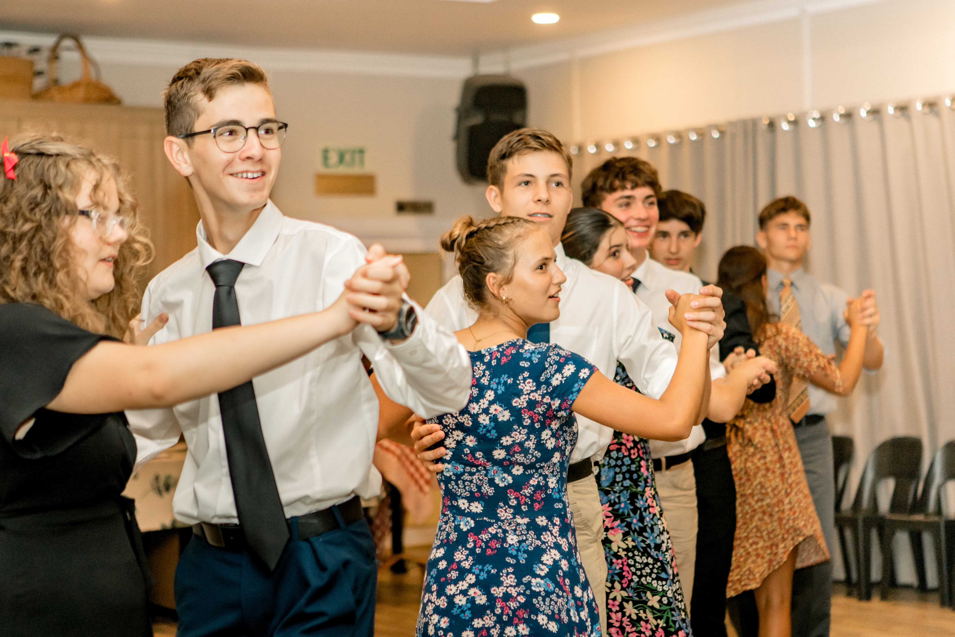 Cotillion class students dancing
